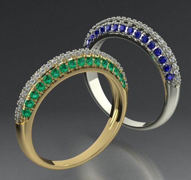 beautiful ring two options Modello di stampa 3D .c4d .max .obj .3ds .fbx .stl .blend 