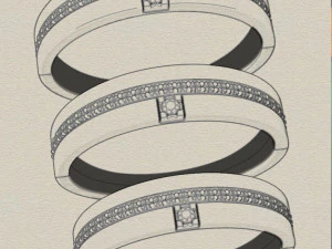 beautiful ring three sizes 3D Print Model