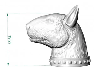 full body bull terrier and head with a collar 3D Print Model