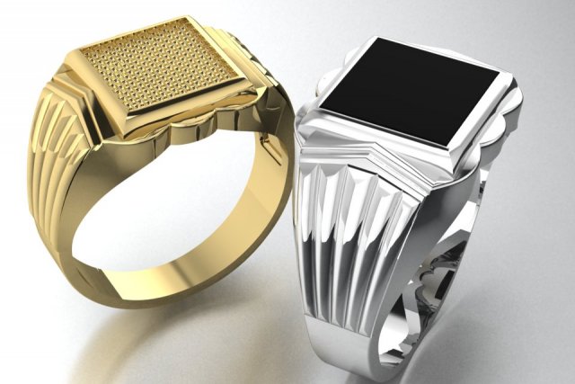 signet ring for men two options 3D 프린트 모델 .c4d .max .obj .3ds .fbx .stl .blend 