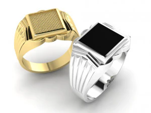 signet ring for men two options 3D Print Model