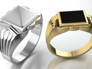 signet ring for men two options Model Cetak 3D