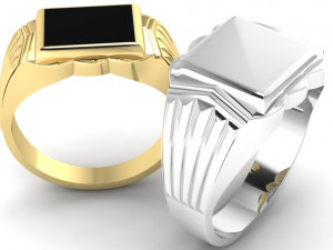 signet ring for men two options Model Cetak 3D