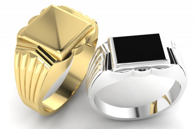 signet ring for men two options Model Cetak 3D .c4d .max .obj .3ds .fbx .stl .blend 