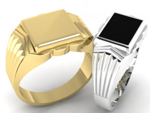signet ring for men two options Model Cetak 3D