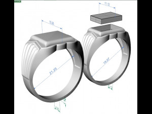 signet ring for men two options Model Cetak 3D
