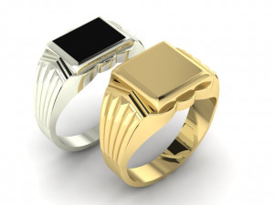 signet ring for men two options Model Cetak 3D
