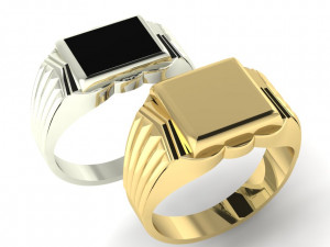 signet ring for men two options Model Cetak 3D
