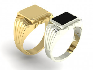 signet ring for men two options Model Cetak 3D