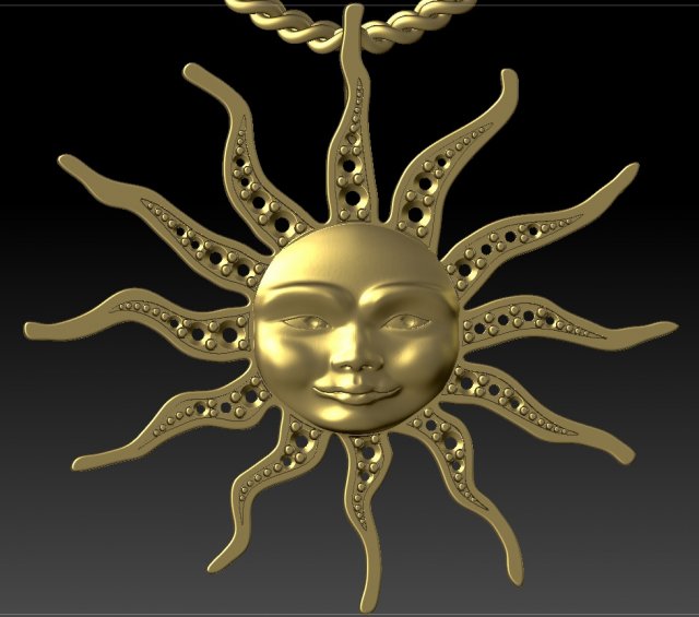 pendant sun three options 3Dプリントモデル .c4d .max .obj .3ds .fbx .stl .blend 
