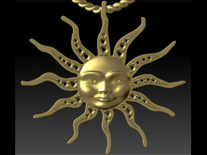 kolye g&uuml;neş &uuml;&ccedil; se&ccedil;enek 3D Baskı Modeli