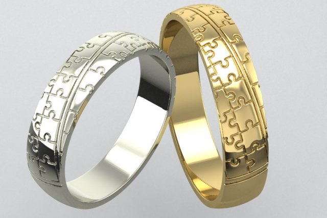 rings puzzle four sizes 3D Принт Модель .c4d .max .obj .3ds .fbx .stl .blend 