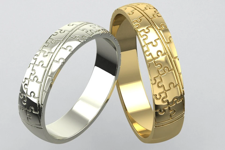 rings puzzle four sizes 3D Print Model .c4d .max .obj .3ds .fbx .stl .blend 