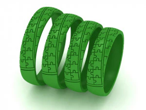 rings puzzle four sizes 3D Print Model