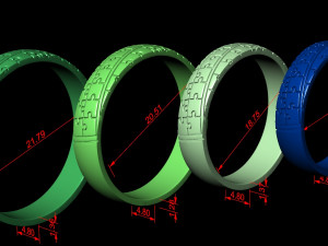 rings puzzle four sizes 3D Принт Модель