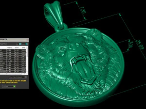 bear head pendant 3D Print Model