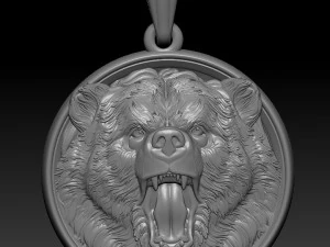 bear head pendant 3D Print Model