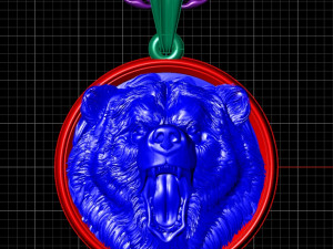 bear head pendant Modello di stampa 3D