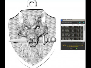 wolf with a knife pendant 3D Print Model