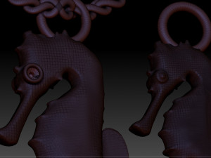 sea horse pendant two options 3D Baskı Modeli