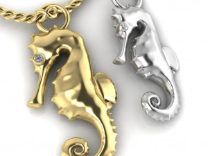 sea horse pendant two options 3D Baskı Modeli