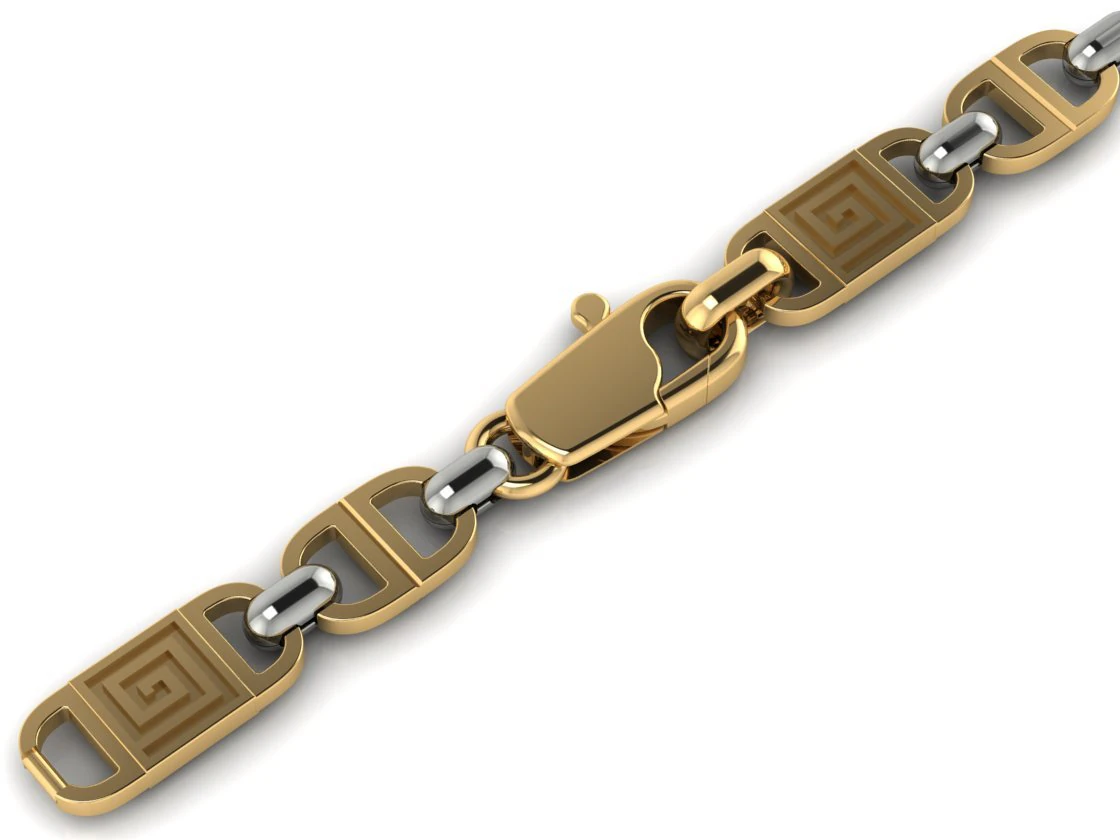 beautiful chain or bracelet greek pattern meander 3D Print Model .c4d .max .obj .3ds .fbx .stl .blend 