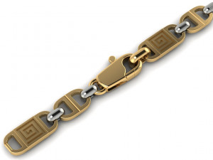 beautiful chain or bracelet greek pattern meander 3D 프린트 모델