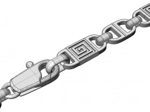 beautiful chain or bracelet greek pattern meander 3D Print Model