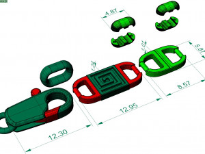 beautiful chain or bracelet greek pattern meander Modèles 3D en vedette