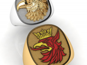 mens ring with eagle head two options 3D 프린트 모델