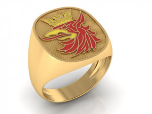 mens ring with eagle head two options 3D 프린트 모델