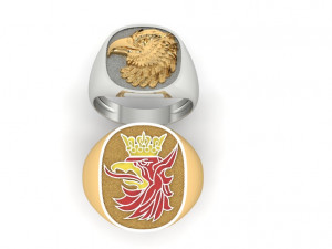 mens ring with eagle head two options 3D 프린트 모델
