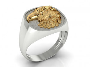 mens ring with eagle head two options 3D 프린트 모델
