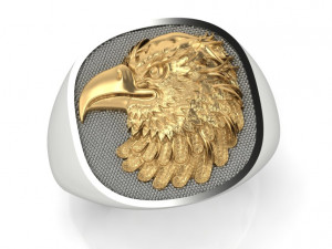 mens ring with eagle head two options 3D 프린트 모델