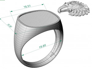 mens ring with eagle head two options 3D 프린트 모델