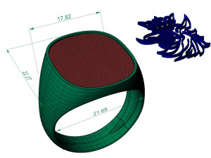 mens ring with eagle head two options 3D 프린트 모델