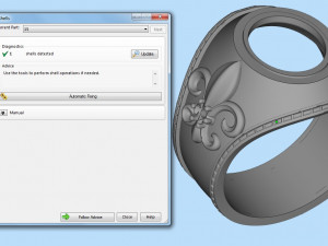signet ring with royal lily symbol Modèles 3D en vedette