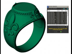 signet ring with royal lily symbol Modèles 3D en vedette