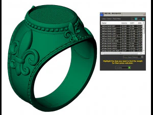signet ring with royal lily symbol 3D Print Model