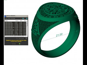 gents ring with icelandic compass viking runes symbol 3D 打印模型