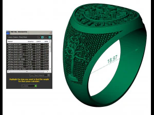 gents ring with icelandic compass viking runes symbol 3D Print Model