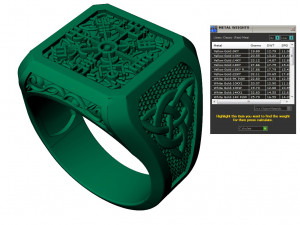 mens ring with viking symbols two options 3D Принт Модель