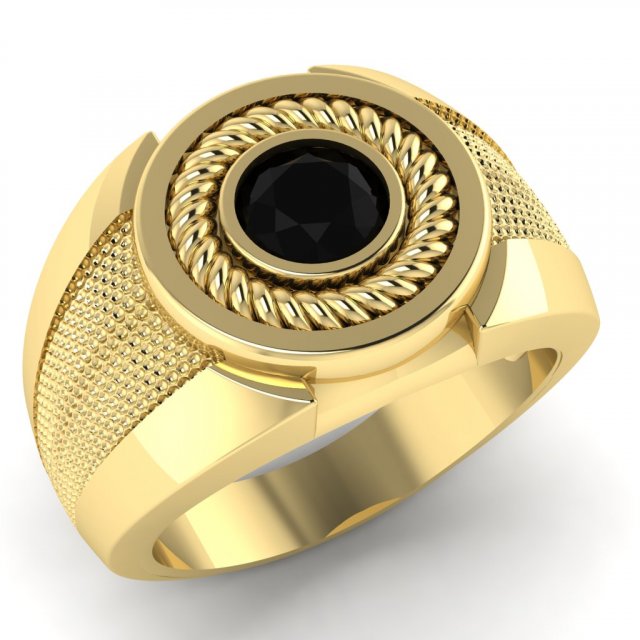signet ring with gem carat 3D 프린트 모델 .c4d .max .obj .3ds .fbx .stl .blend 