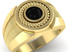 signet ring with gem carat 3D 프린트 모델
