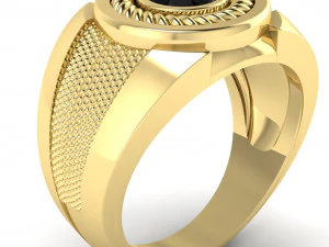 signet ring with gem carat 3D Print Model
