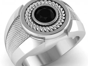 signet ring with gem carat 3D Print Model