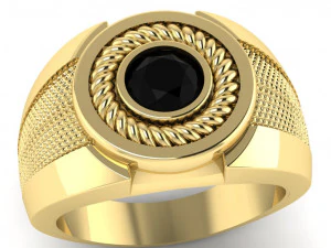 signet ring with gem carat 3D Print Model
