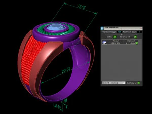 signet ring with gem carat 3D Print Model