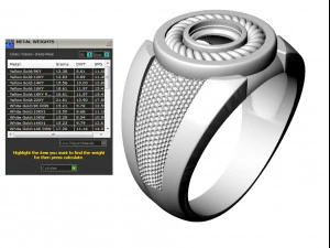 signet ring with gem carat 3D Print Model