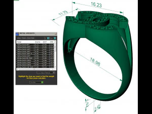 chanel logo ring with diamonds 3D Print Model
